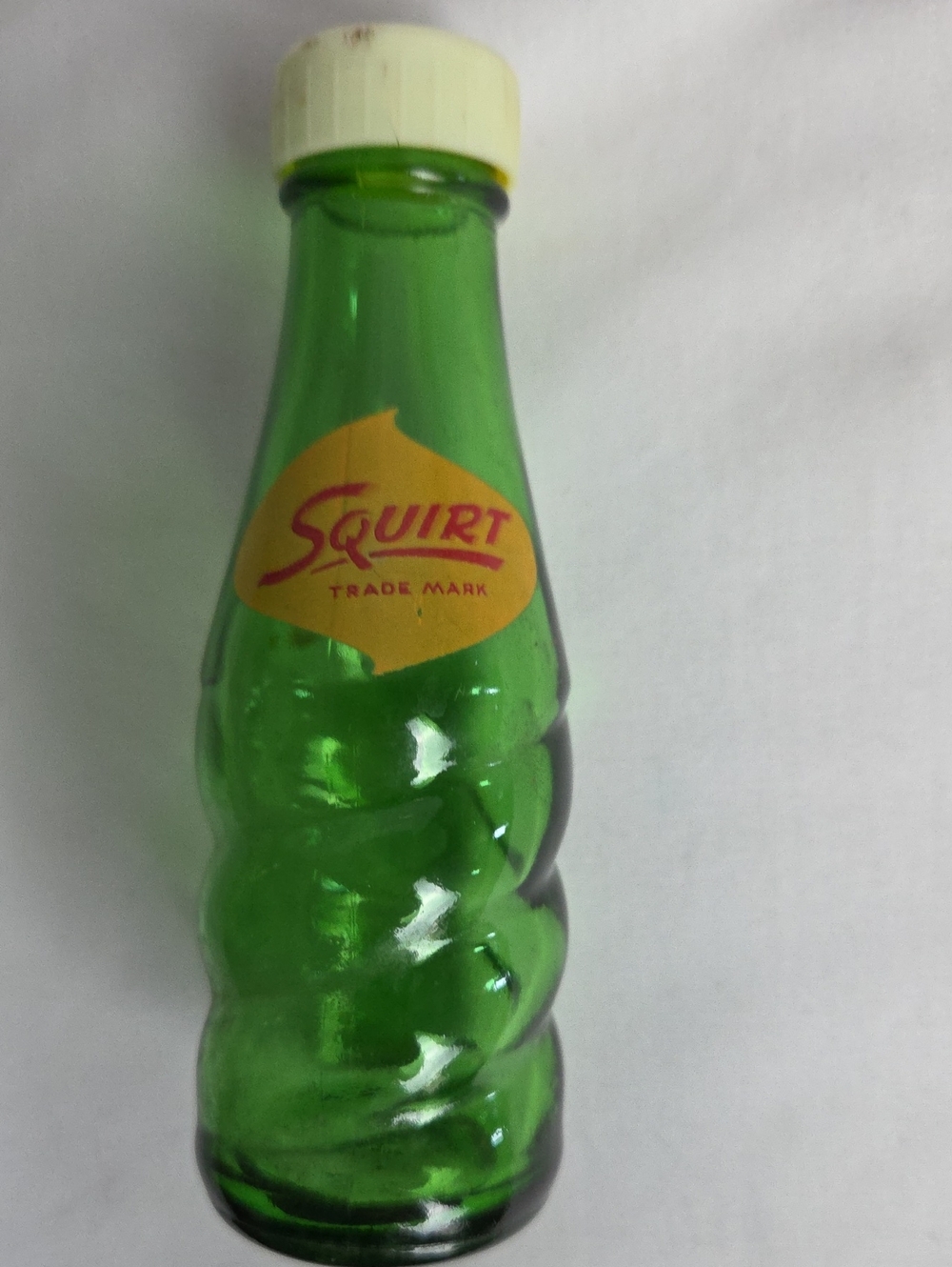 Vintage Squirt Green Glass Bottle